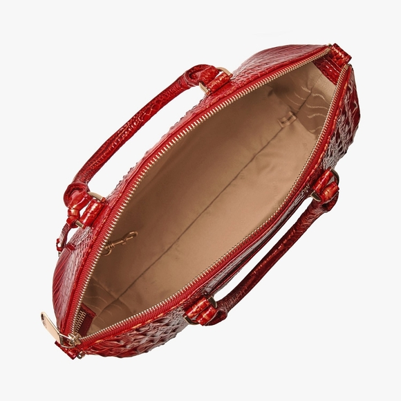 ❤️NWT BRAHMIN RADIANT RED LARGE DUXBURY GENUINE LEATHER DURABLE XBODY HANDBAG! - Picture 9 of 11